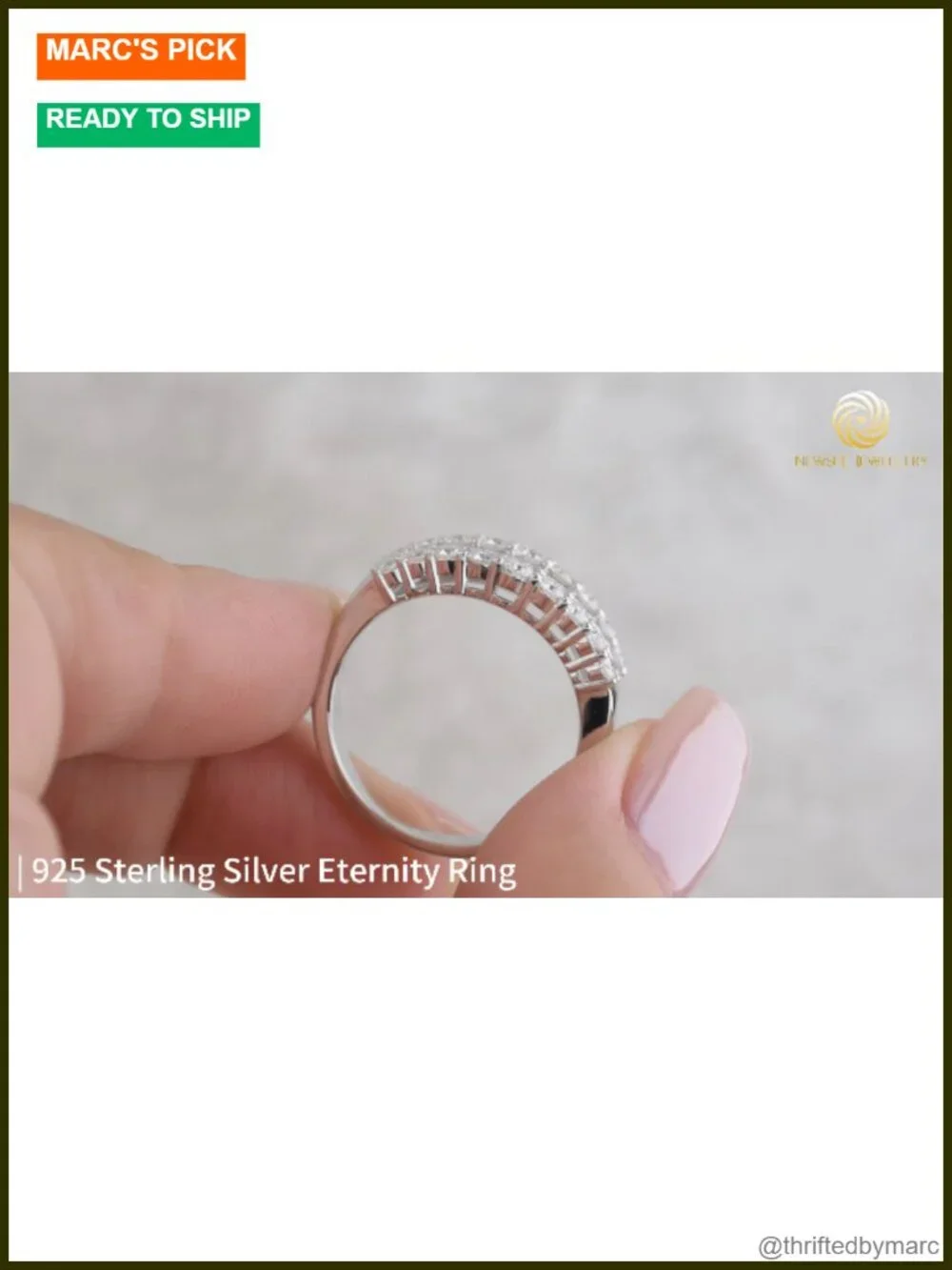 Wide Moissanite Eternity Band 925 Sterling Silver Wedding Ring